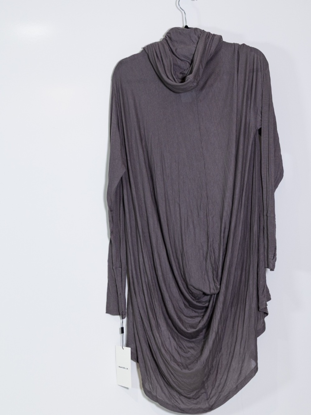 NEW Marcello Oslo Sheer European Jersey Hooded Knit Tunic Sweater Anthracite L - Picture 4 of 4